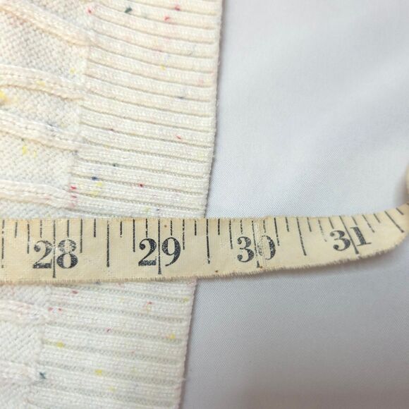 Kim Rogers Womens XL White Cotton Acrylic Open Front Cable Knit Cardigan Sweater - Picture 7 of 7